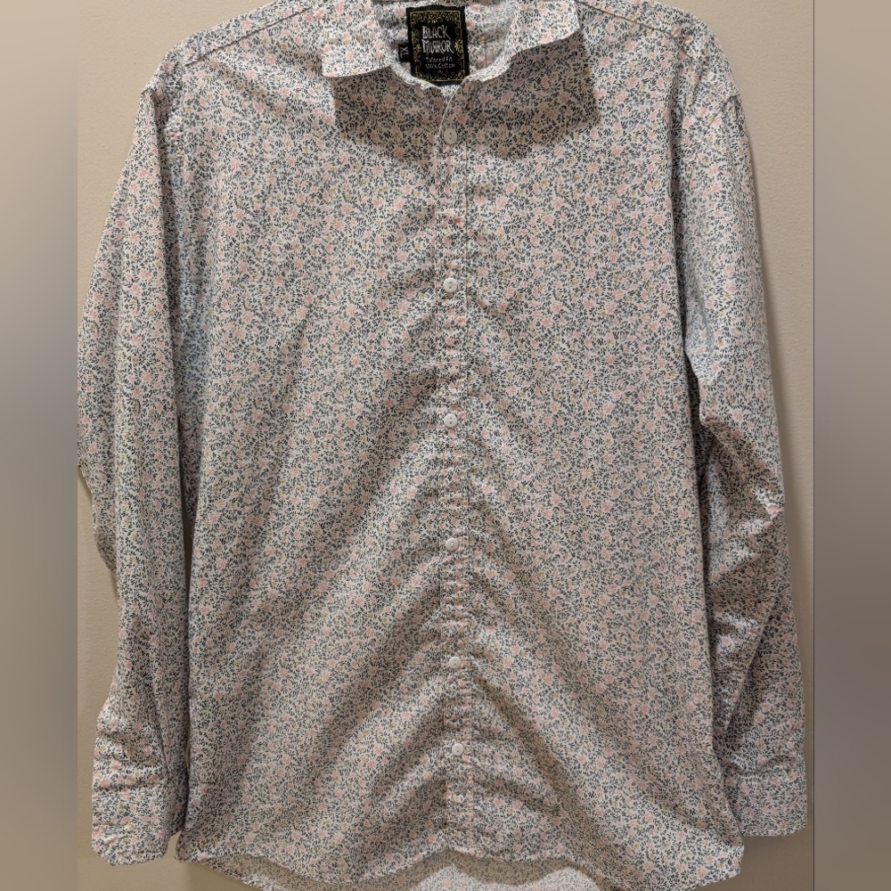 BlackMirror Men's Floral All Over Print Button-Up Shirt Size XL